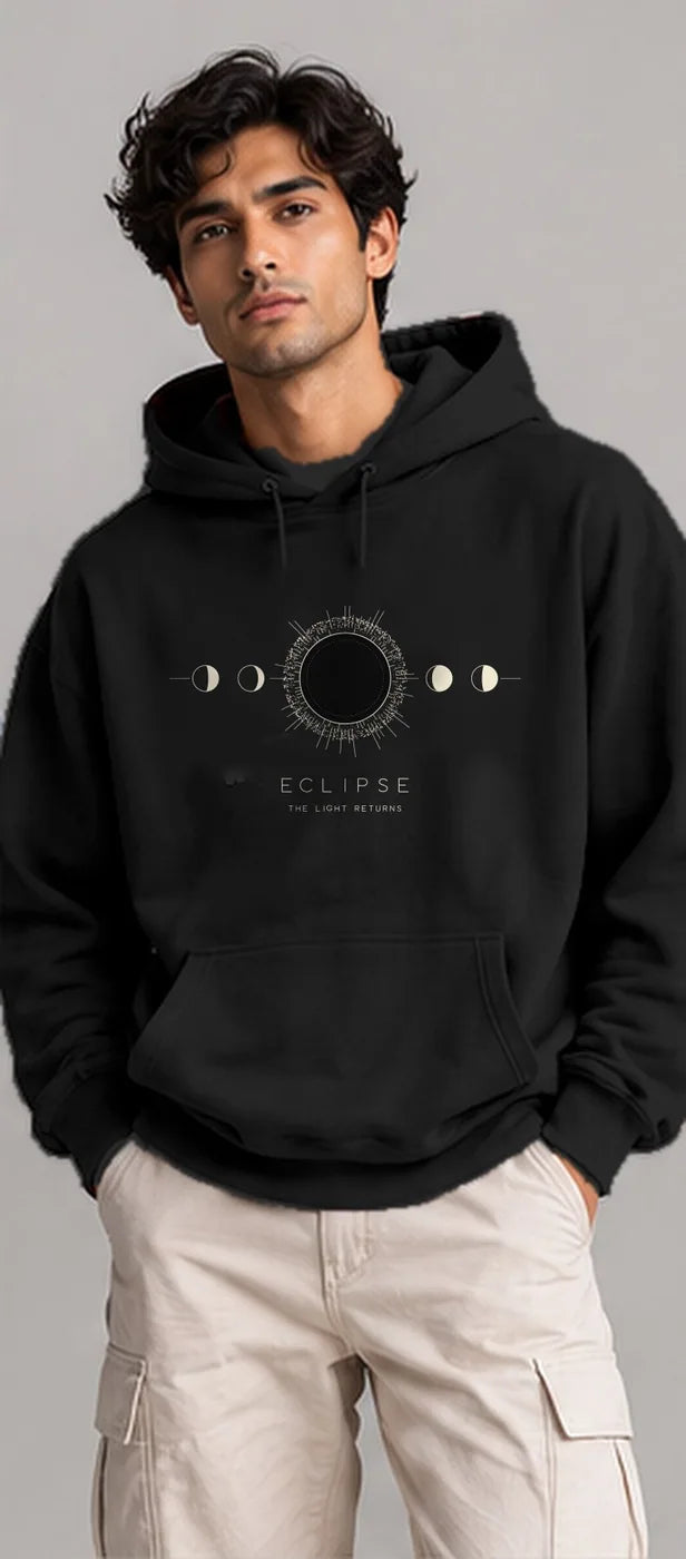 Model wearing the Oztra Eclipse hoodie in black