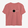 Oztra Eclipse dusty rose oversized tee, front view showing the Eclipse print