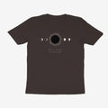 Oztra Eclipse charcoal tee, front view showing the Eclipse print