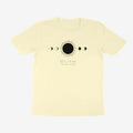 Oztra Eclipse cream tee, front view showing the Eclipse print
