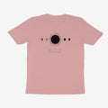Oztra Eclipse dusty pink tee, front view showing the Eclipse print