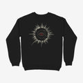 Oztra Fracture black sweatshirt, front view showing the Fracture print