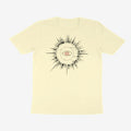 Oztra Fracture cream tee, front view showing the Fracture print