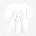 Oztra Invocation white oversized tee, front view showing the Invocation print