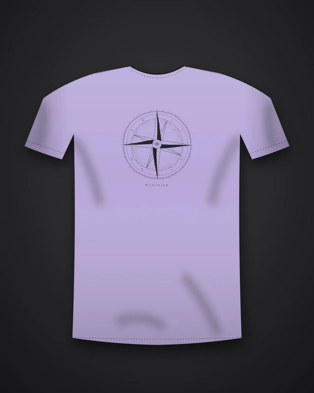 Oztra Meridian lavender tee, front view showing the Meridian print