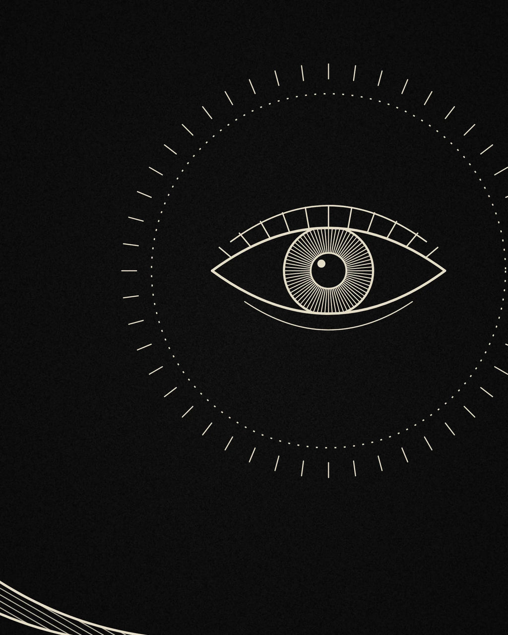 Close-up detail of the Oztra Nocturne linework showing single-colour bone print