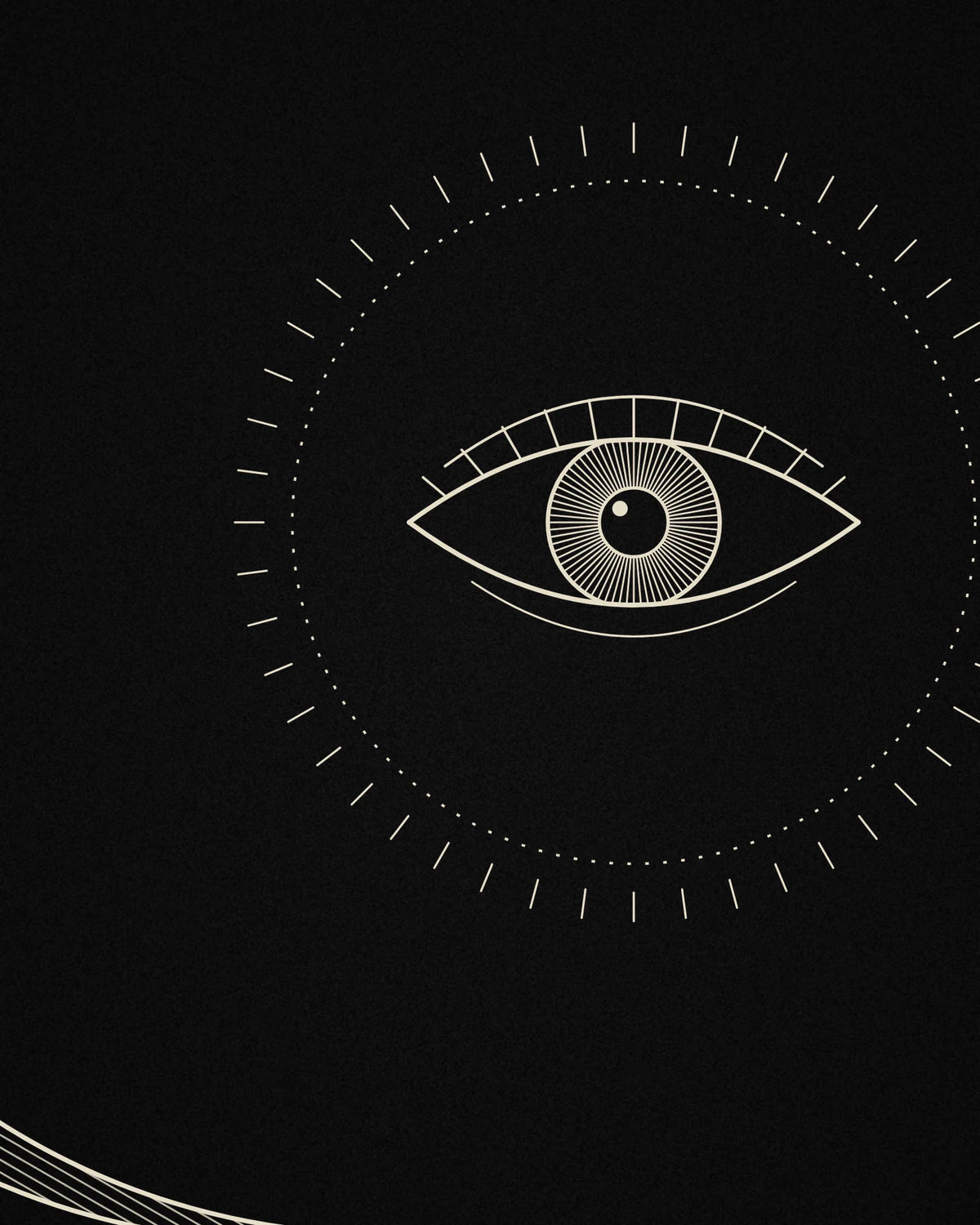 Close-up detail of the Oztra Nocturne linework showing single-colour bone print