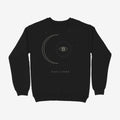 Oztra Nocturne black sweatshirt, front view showing the Nocturne print