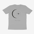 Oztra Nocturne grey melange tee, front view showing the Nocturne print