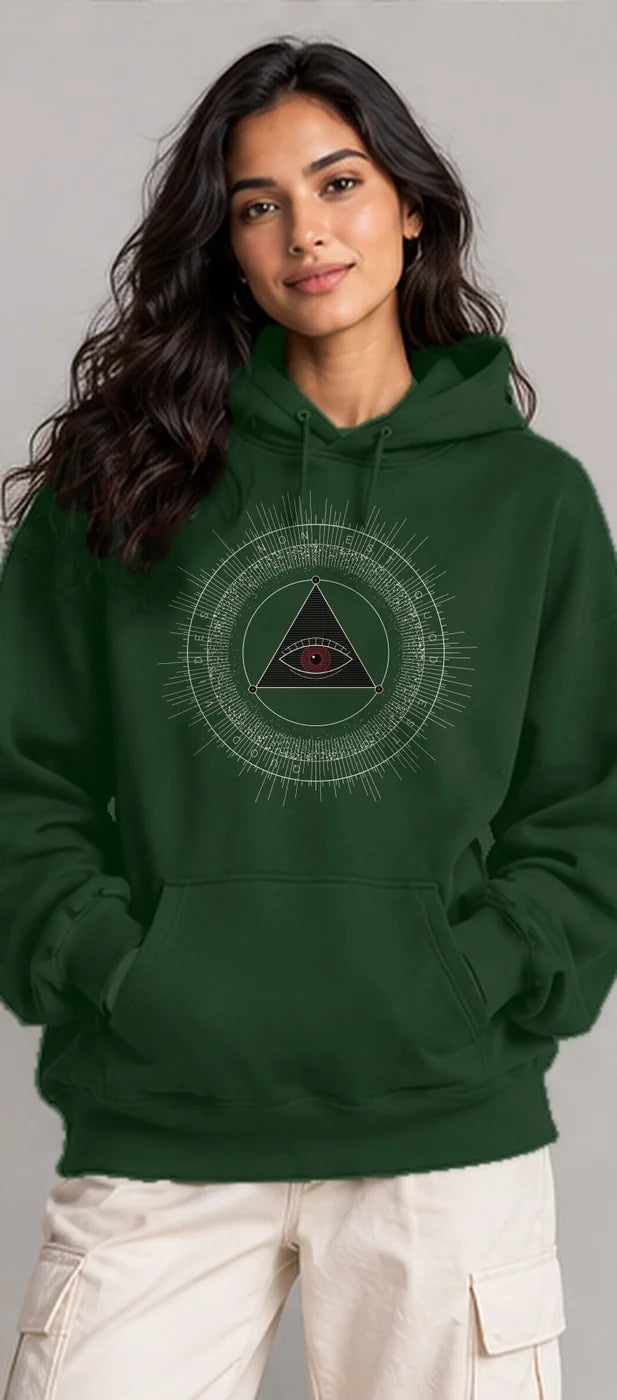 Model wearing the Oztra The Oracle hoodie in bottle green