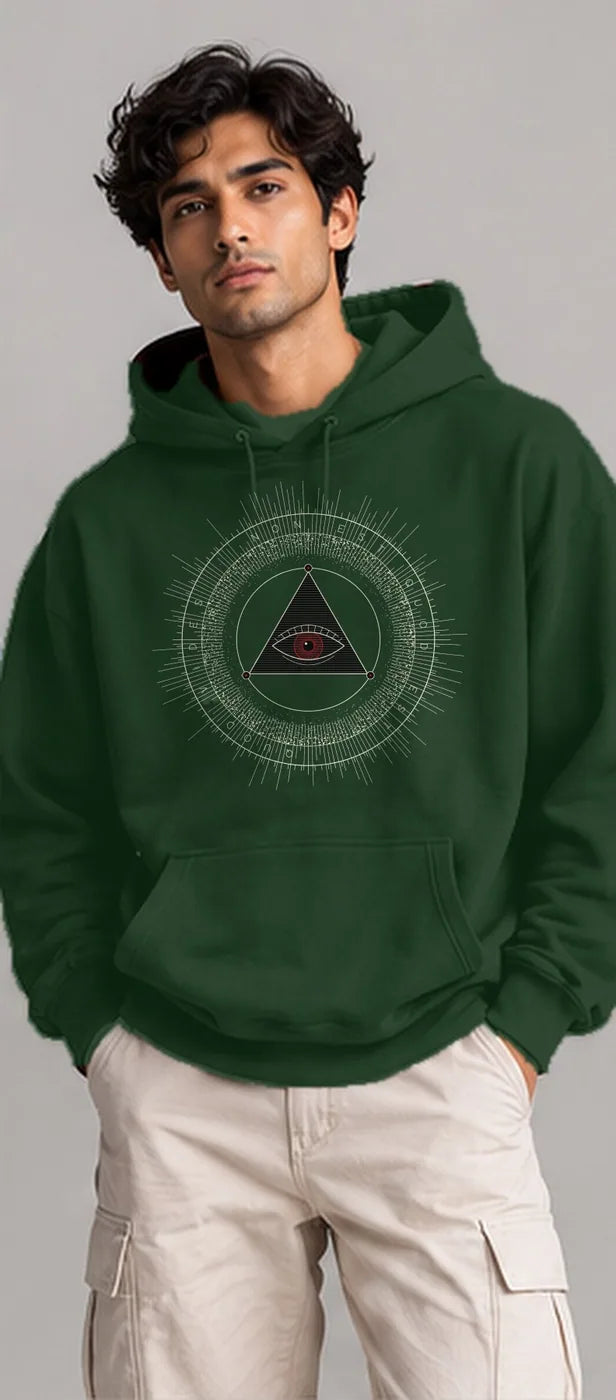 Model wearing the Oztra The Oracle hoodie in bottle green