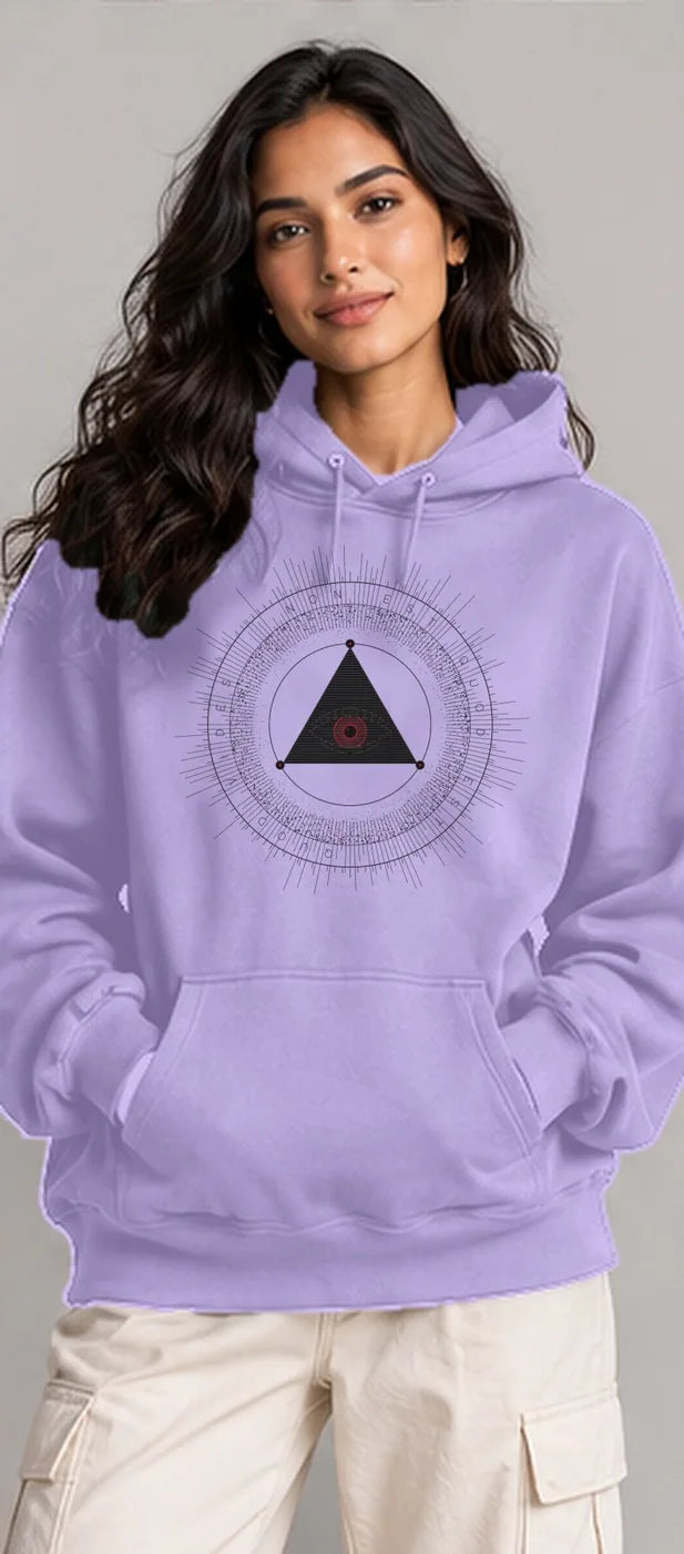 Model wearing the Oztra The Oracle hoodie in lavender