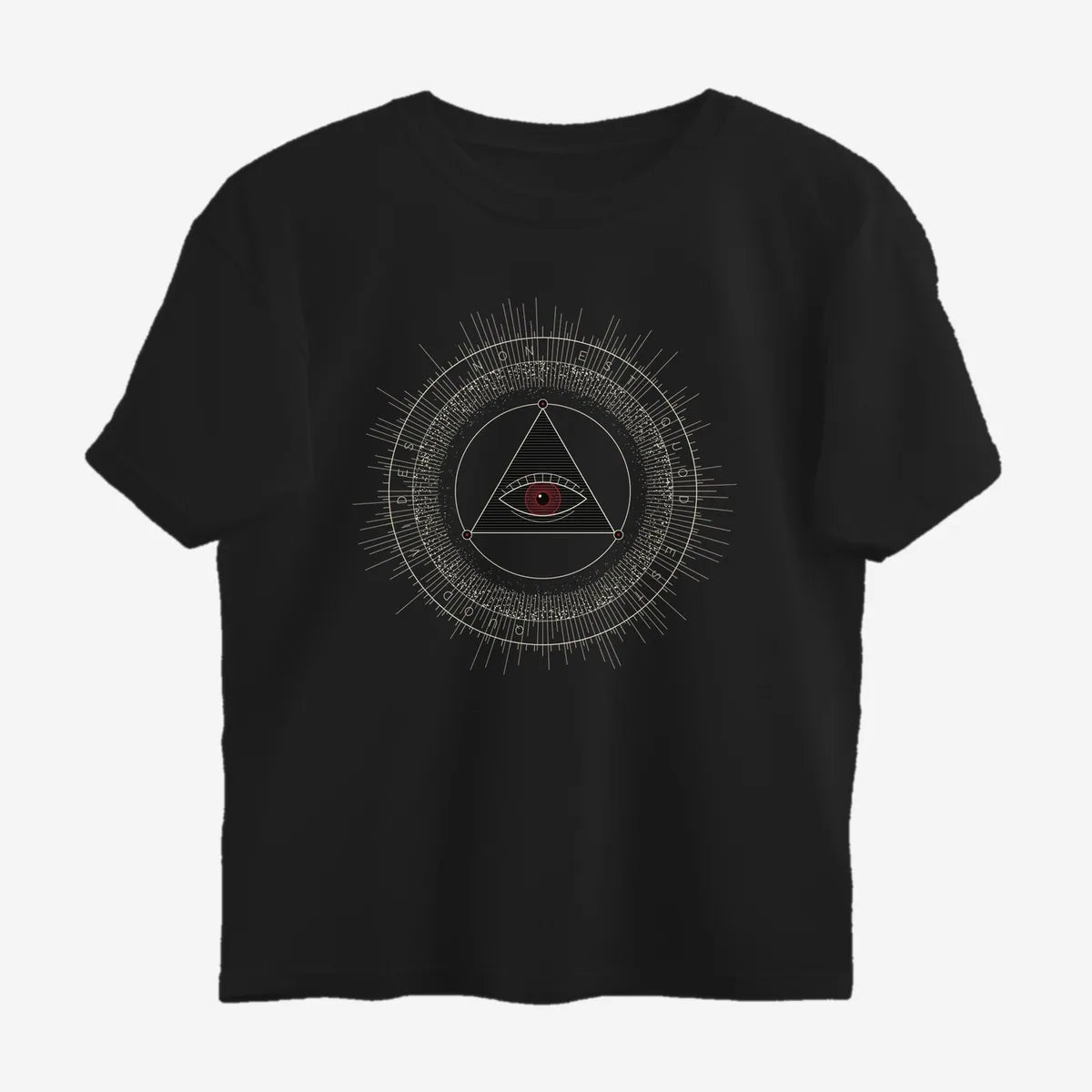 Oztra The Oracle black oversized tee, front view showing the The Oracle print