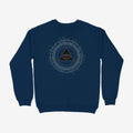 Oztra The Oracle navy sweatshirt, front view showing the The Oracle print