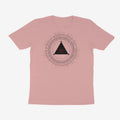 Oztra The Oracle dusty pink tee, front view showing the The Oracle print