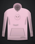 Oztra Ouroboros baby pink hoodie, front view showing the Ouroboros print