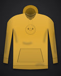 Oztra Ouroboros mustard hoodie, front view showing the Ouroboros print