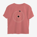Oztra Ouroboros dusty rose oversized tee, front view showing the Ouroboros print