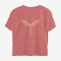 Oztra Rebirth dusty rose oversized tee, front view showing the Rebirth print