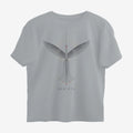 Oztra Rebirth grey melange oversized tee, front view showing the Rebirth print