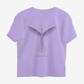 Oztra Rebirth lavender oversized tee, front view showing the Rebirth print