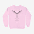 Oztra Rebirth baby pink sweatshirt, front view showing the Rebirth print