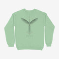Oztra Rebirth mint sweatshirt, front view showing the Rebirth print