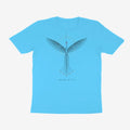 Oztra Rebirth aqua blue tee, front view showing the Rebirth print