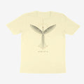 Oztra Rebirth cream tee, front view showing the Rebirth print