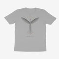 Oztra Rebirth grey melange tee, front view showing the Rebirth print