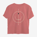 Oztra Sigil dusty rose oversized tee, front view showing the Sigil print
