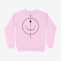 Oztra Sigil baby pink sweatshirt, front view showing the Sigil print
