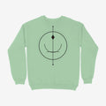 Oztra Sigil mint sweatshirt, front view showing the Sigil print