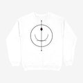 Oztra Sigil white sweatshirt, front view showing the Sigil print