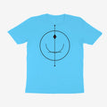 Oztra Sigil aqua blue tee, front view showing the Sigil print