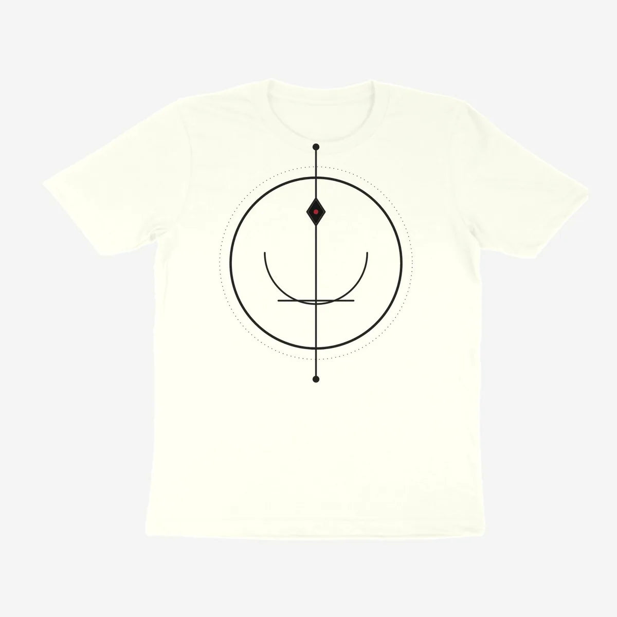 Oztra Sigil off white tee, front view showing the Sigil print