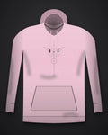 Oztra Totem baby pink hoodie, front view showing the Totem print