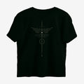 Oztra Totem jet black oversized tee, front view showing the Totem print