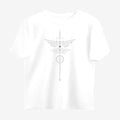 Oztra Totem white oversized tee, front view showing the Totem print