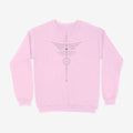 Oztra Totem baby pink sweatshirt, front view showing the Totem print