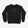 Oztra Totem black sweatshirt, front view showing the Totem print