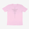 Oztra Totem baby pink tee, front view showing the Totem print