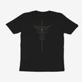 Oztra Totem black tee, front view showing the Totem print