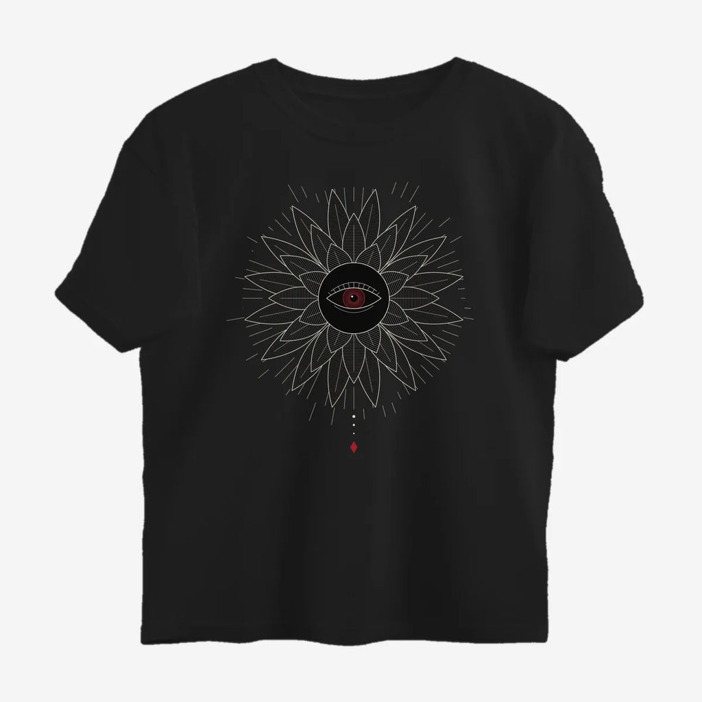Oztra Vigil black oversized tee, front view showing the Vigil print