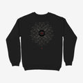 Oztra Vigil black sweatshirt, front view showing the Vigil print