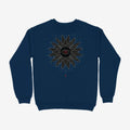 Oztra Vigil navy sweatshirt, front view showing the Vigil print