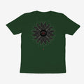 Oztra Vigil bottle green tee, front view showing the Vigil print