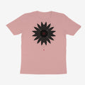 Oztra Vigil dusty pink tee, front view showing the Vigil print