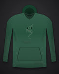 Oztra Viper bottle green hoodie, front view showing the Viper print