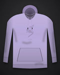 Oztra Viper lavender hoodie, front view showing the Viper print